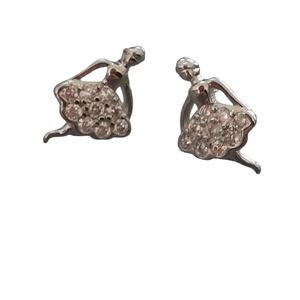 Ballet Rhinestone Sterling silver earrings